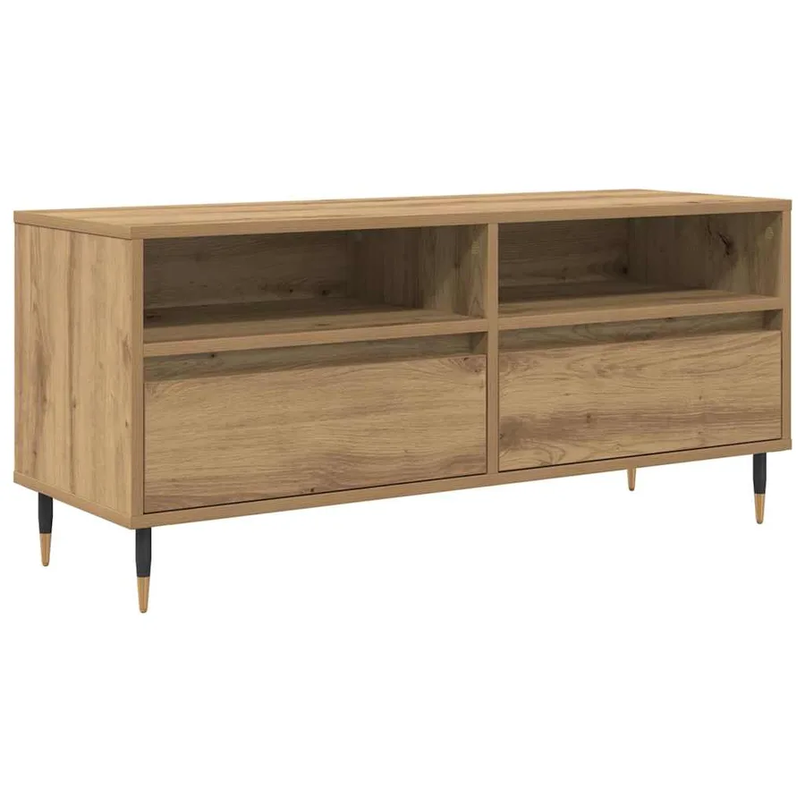 Meuble TV 100 x 34,5 x 44,5 cm Chêne artisanal - 2