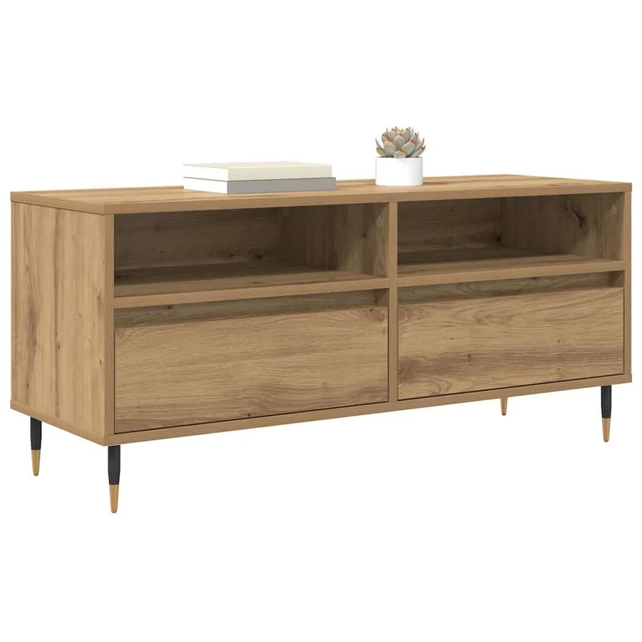 Meuble TV 100 x 34,5 x 44,5 cm Chêne artisanal - 3