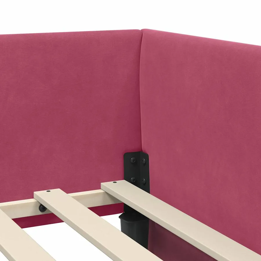 Cadre de lit d'angle avec matelas Autre 2 pcs Vert Velours - 8