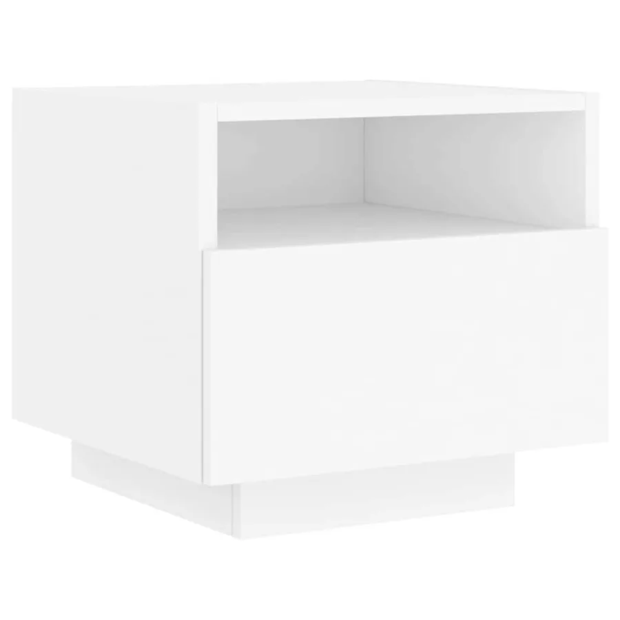Table de chevet avec lumières LED blanc 40x39x37 cm - 5