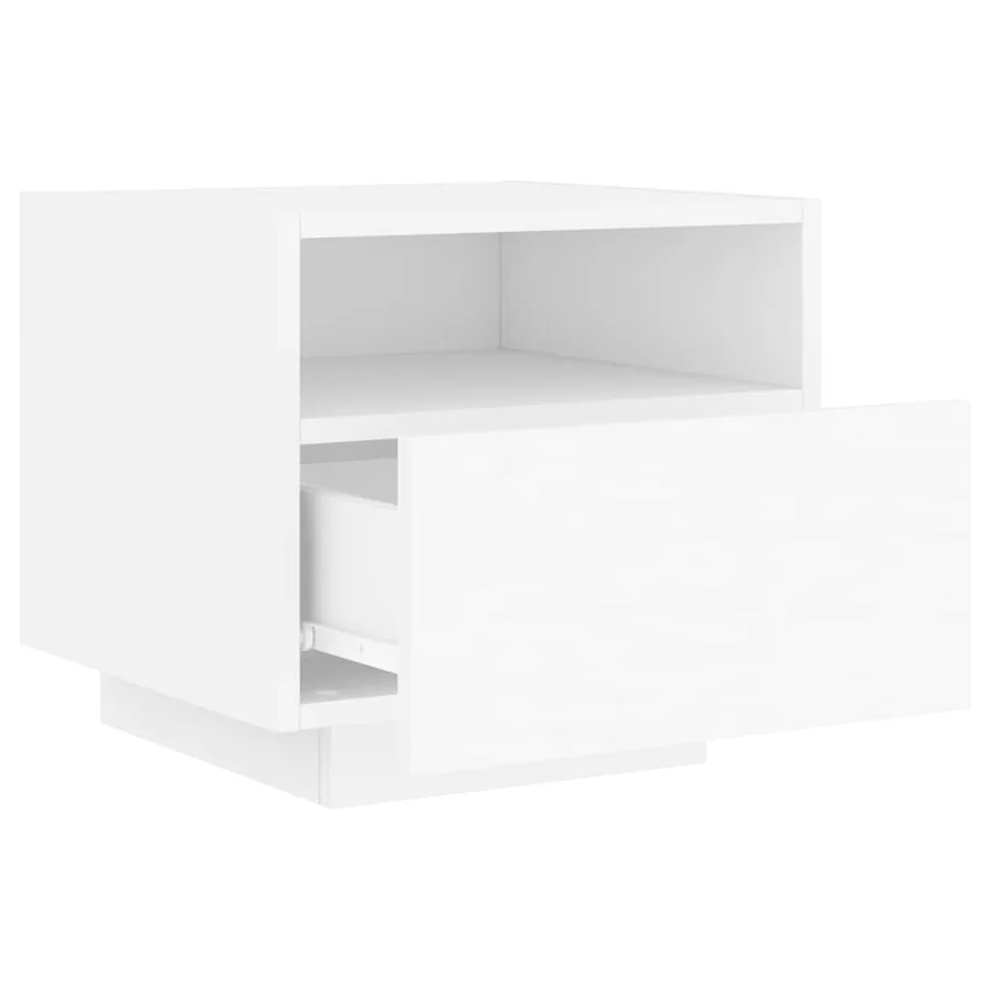 Table de chevet avec lumières LED blanc 40x39x37 cm - 6