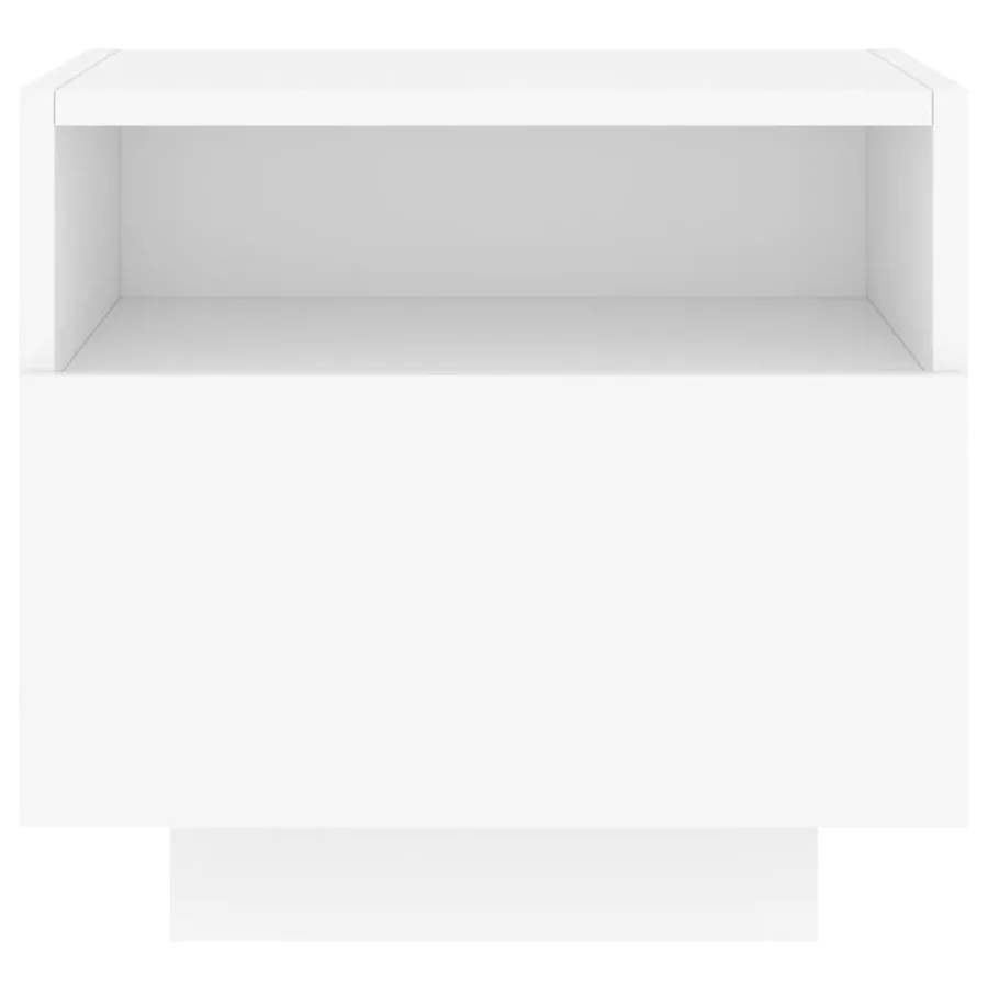 Table de chevet avec lumières LED blanc 40x39x37 cm - 7