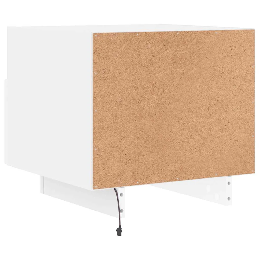 Table de chevet avec lumières LED blanc 40x39x37 cm - 9