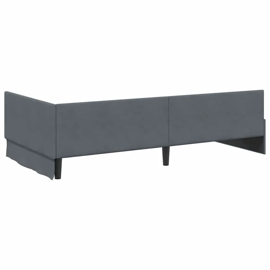 Cadre de lit d'angle Gris foncé 90 cm x 190 cm Velours - 7