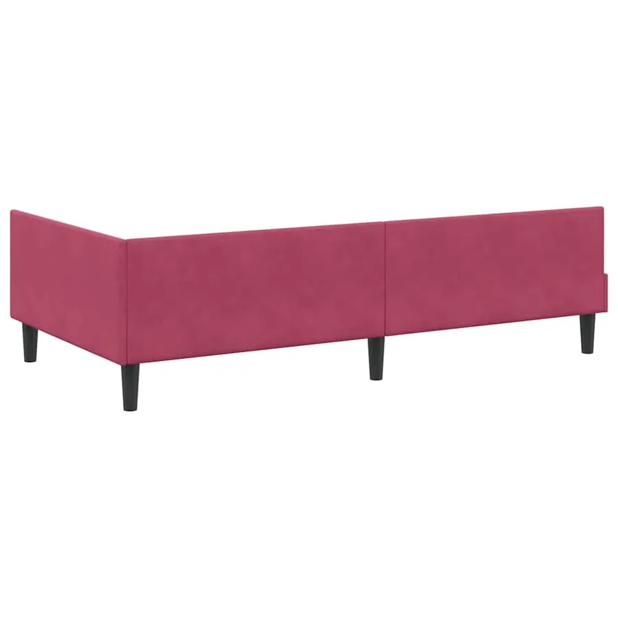 Cadre de lit d'angle Bordeaux 100 cm x 200 cm Velours - 7