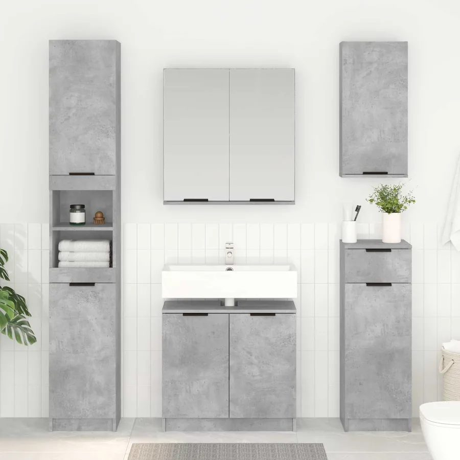 Cabinet de salle de bain Gris béton 64,5 x 33,5 x 59 cm