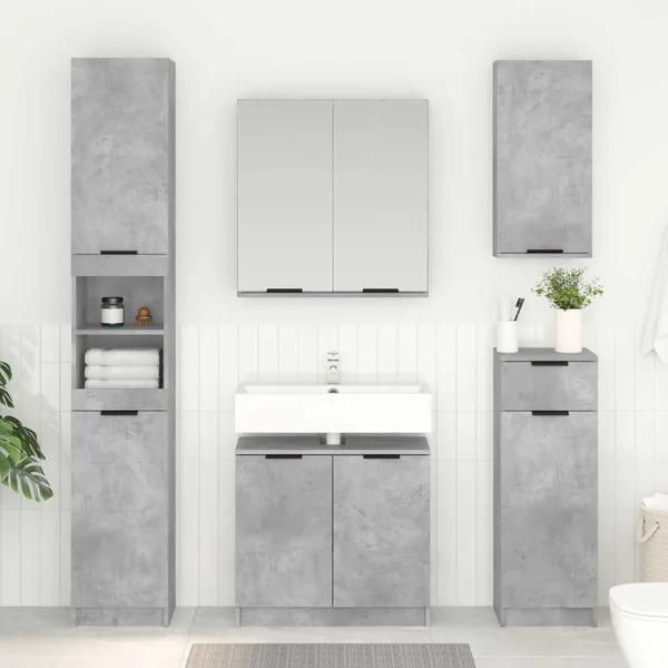 Cabinet de salle de bain Gris béton 64,5 x 33,5 x 59 cm