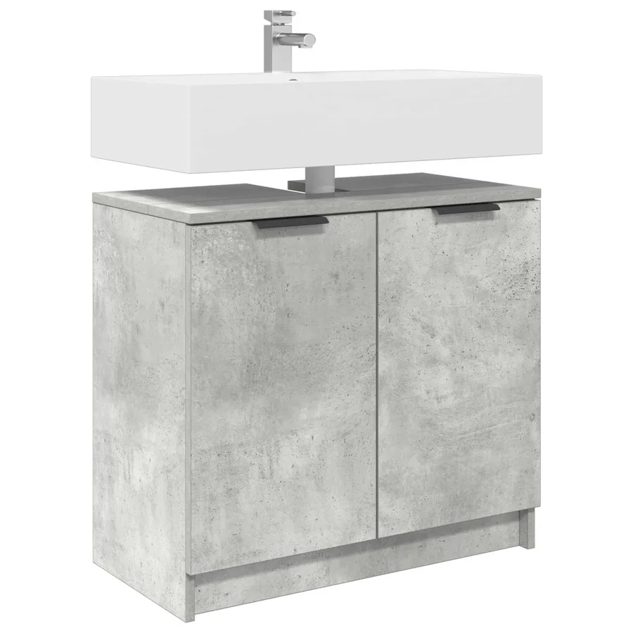 Cabinet de salle de bain Gris béton 64,5 x 33,5 x 59 cm - 3