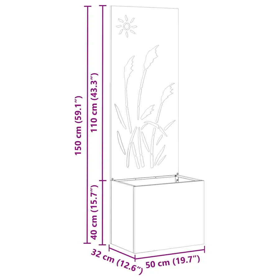 Écran de confidentialité de jardin Fretwork Blanc 50 x 150 cm - 11