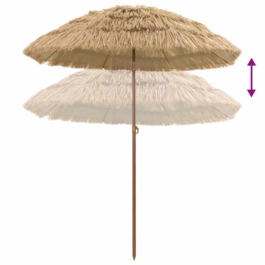 Parasol de jardin Naturel 160 x 160 x 196 cm - 5