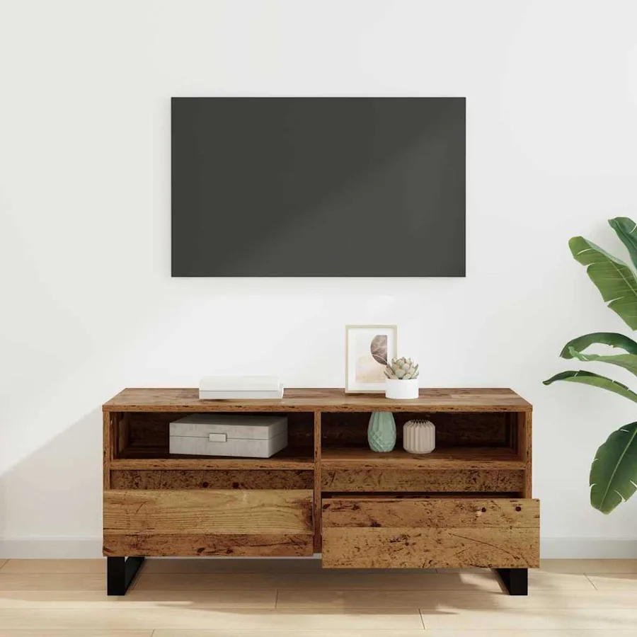 Meuble TV avec tiroir Bois Ancien 100 x 34,5 x 44,5 cm - 4