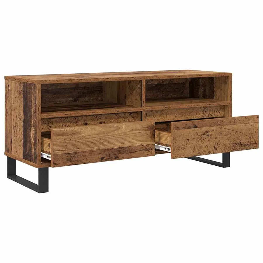 Meuble TV avec tiroir Bois Ancien 100 x 34,5 x 44,5 cm - 5