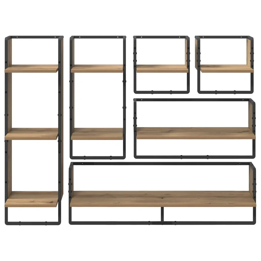 Ensemble d'étagères murales Montage mural 6 pcs Chêne artisanal - 10