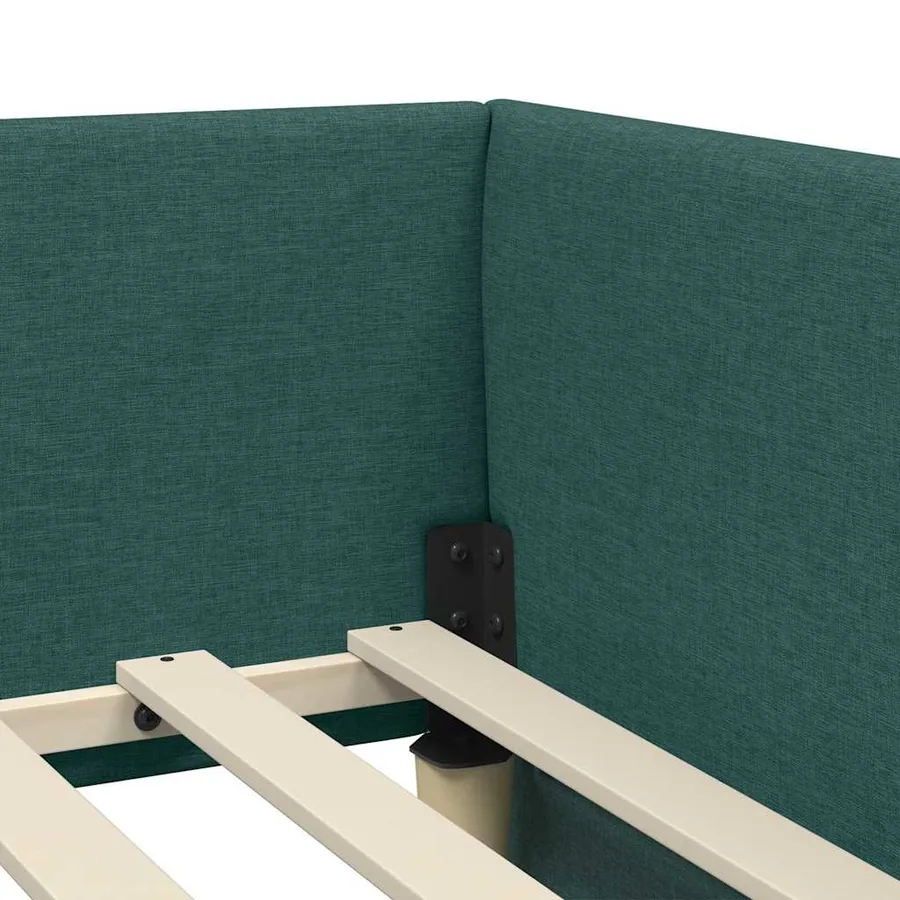 Cadre de lit d'angle avec matelas Autre 2 pcs Vert tissu - 10