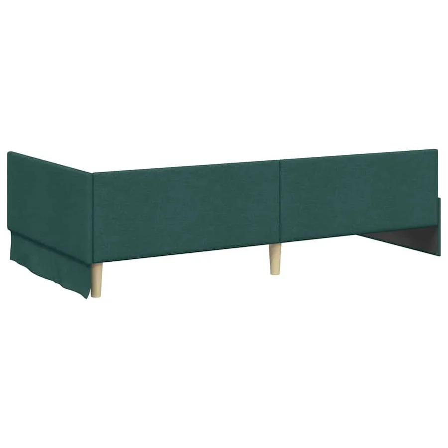 Cadre de lit d'angle avec matelas Autre 2 pcs Vert tissu - 9