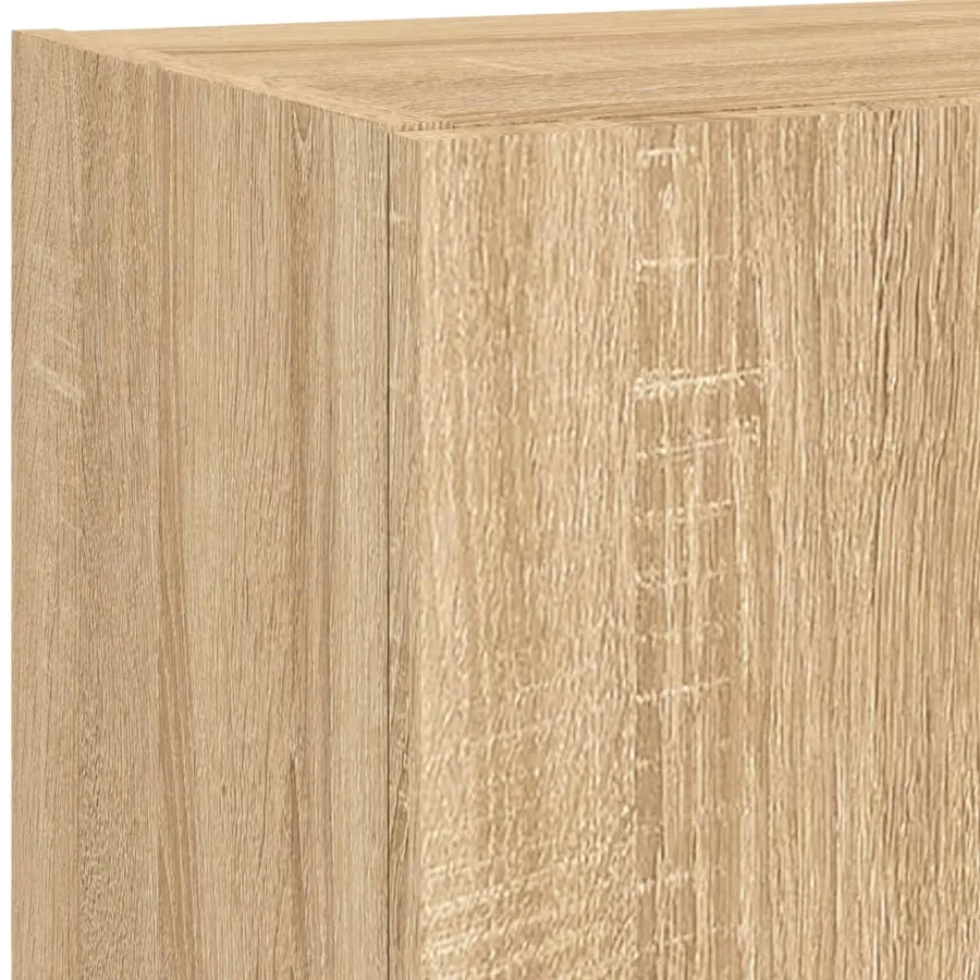 Unités murales TV avec LED 4 pcs chêne sonoma bois d'ingénierie - 12