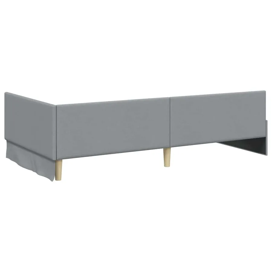 Cadre de lit d'angle Gris clair 100 cm x 200 cm tissu - 7