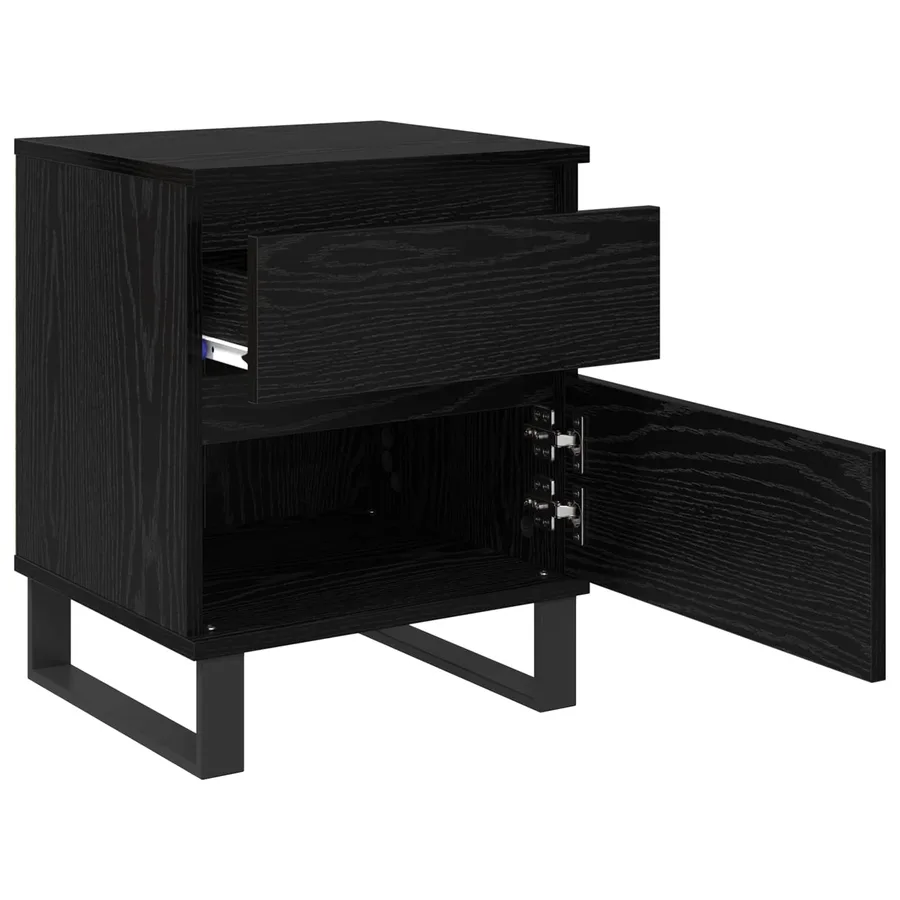 Cabinet de chevet avec tiroir 2 pcs Chêne noir 40 x 35 x 50 cm - 5