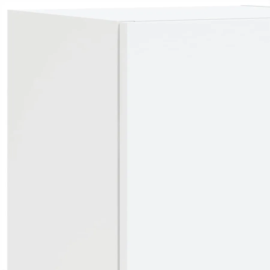 Unités murales TV avec LED 4 pcs blanc bois d'ingénierie - 11