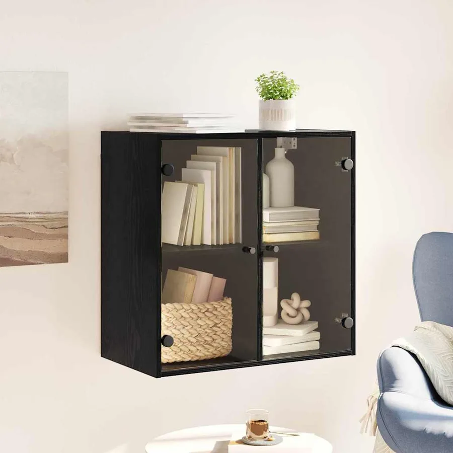 Meuble mural Chêne noir 68 x 37 x 68,5 cm Bois d'ingénierie - 4