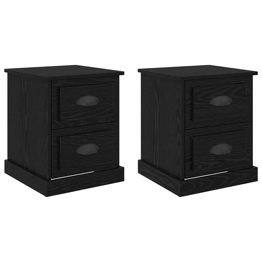 Cabinet de chevet 2 pcs Chêne noir 39 x 39 x 47.5 cm - 2