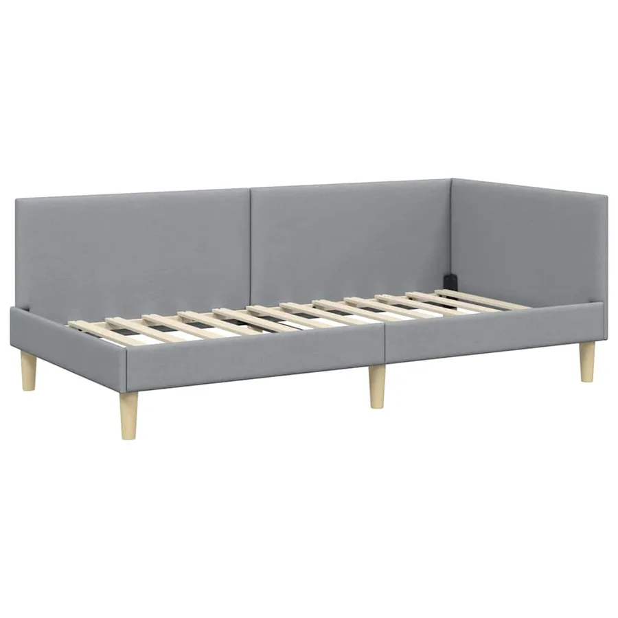 Cadre de lit d'angle avec tête de lit Gris clair 90 cm x 200 cm - 4