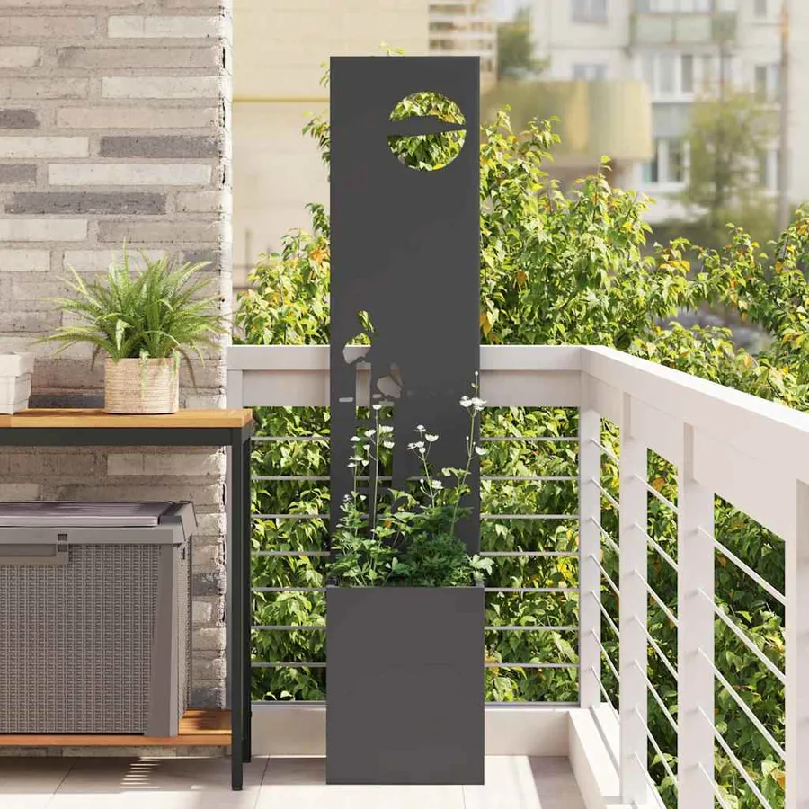 Écran de confidentialité de jardin Fretwork Noir 32 x 150 cm