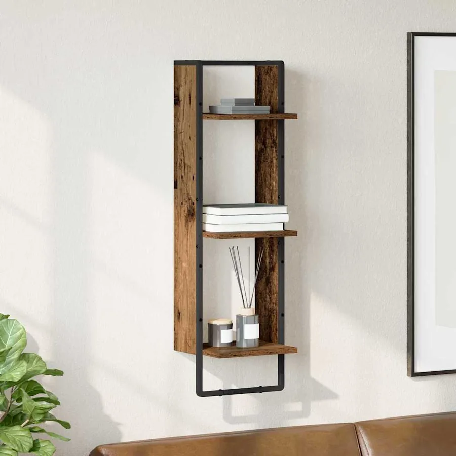 Étagère Murale Bois Ancien 30 x 25 x 100 cm Bois d'ingénierie