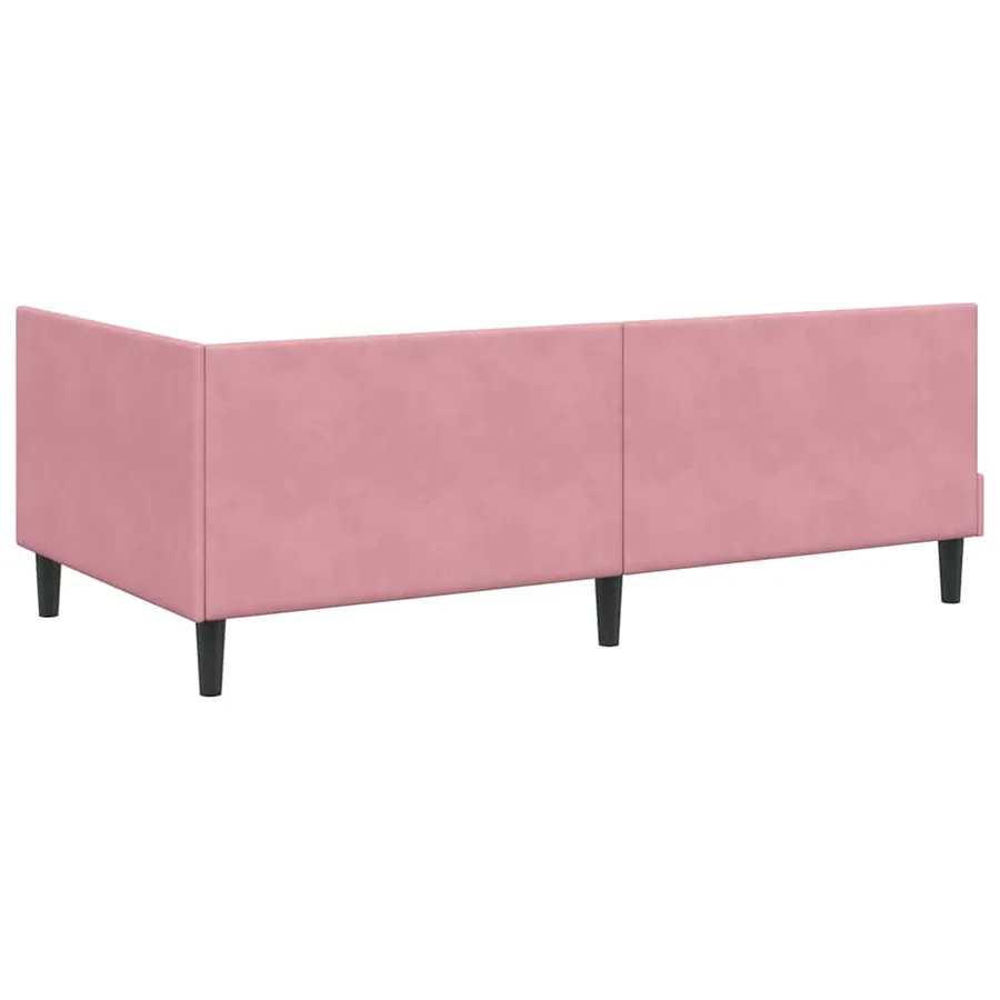 Cadre de lit d'angle Rose 90 cm x 190 cm Velours - 7