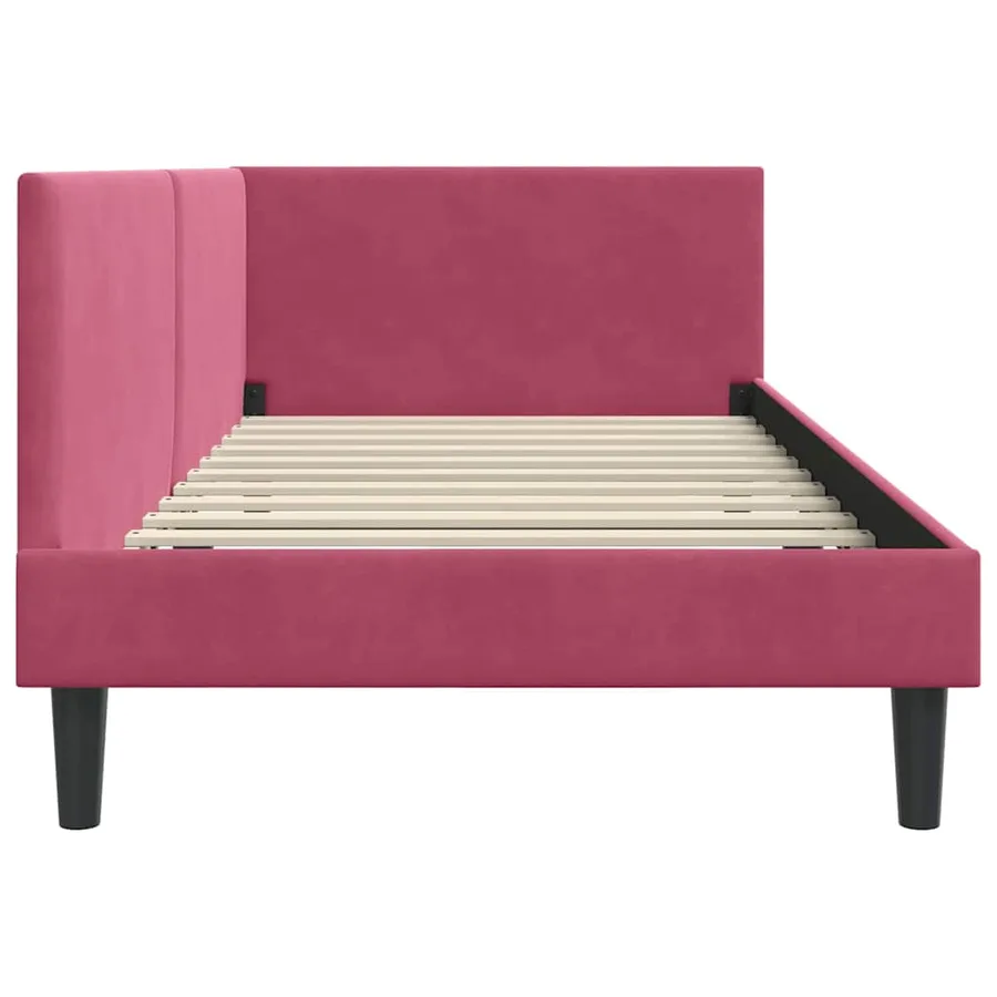 Cadre de lit d'angle Bordeaux 80 cm x 200 cm Velours - 6
