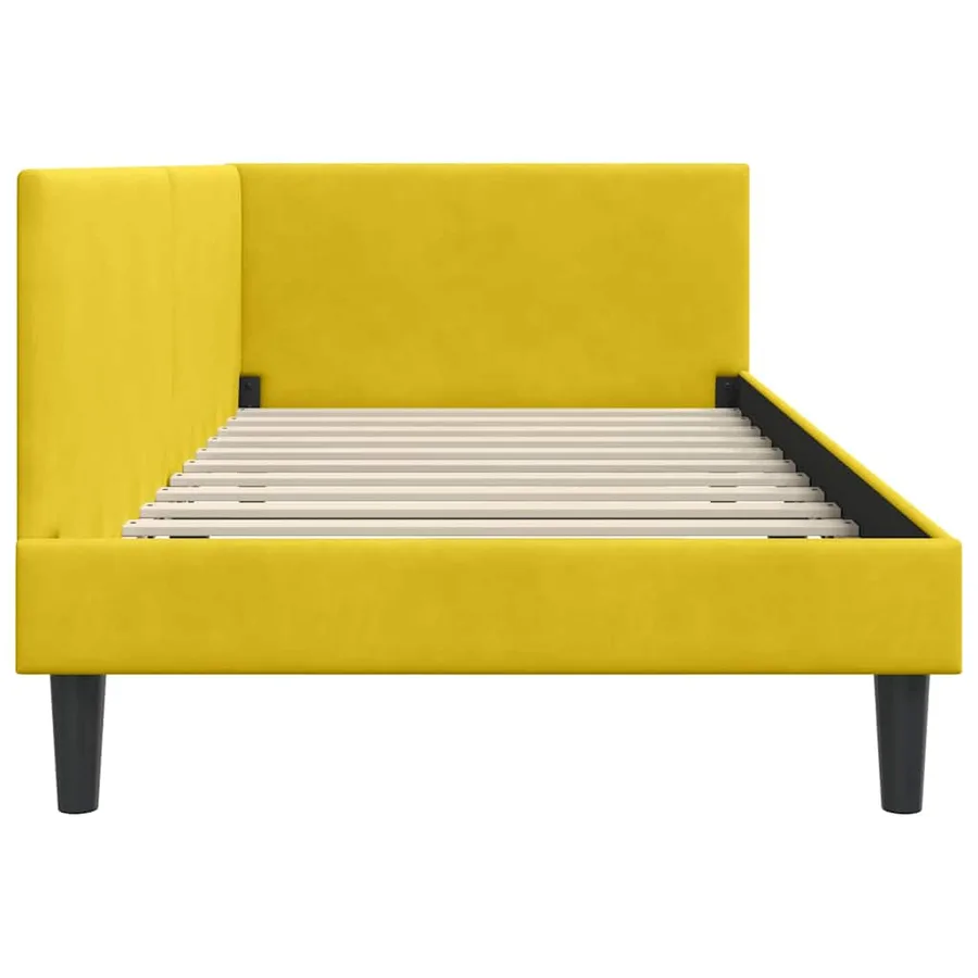 Cadre de lit d'angle Jaune 80 cm x 200 cm Velours - 6