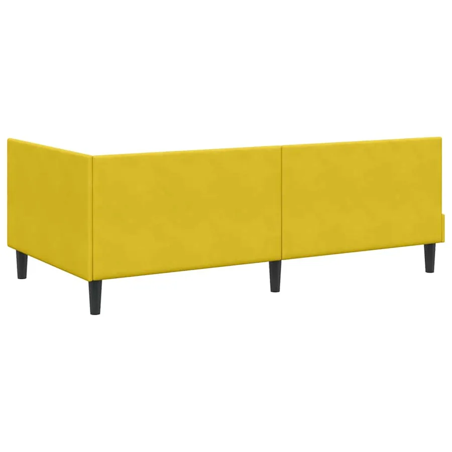 Cadre de lit d'angle Jaune 80 cm x 200 cm Velours - 7
