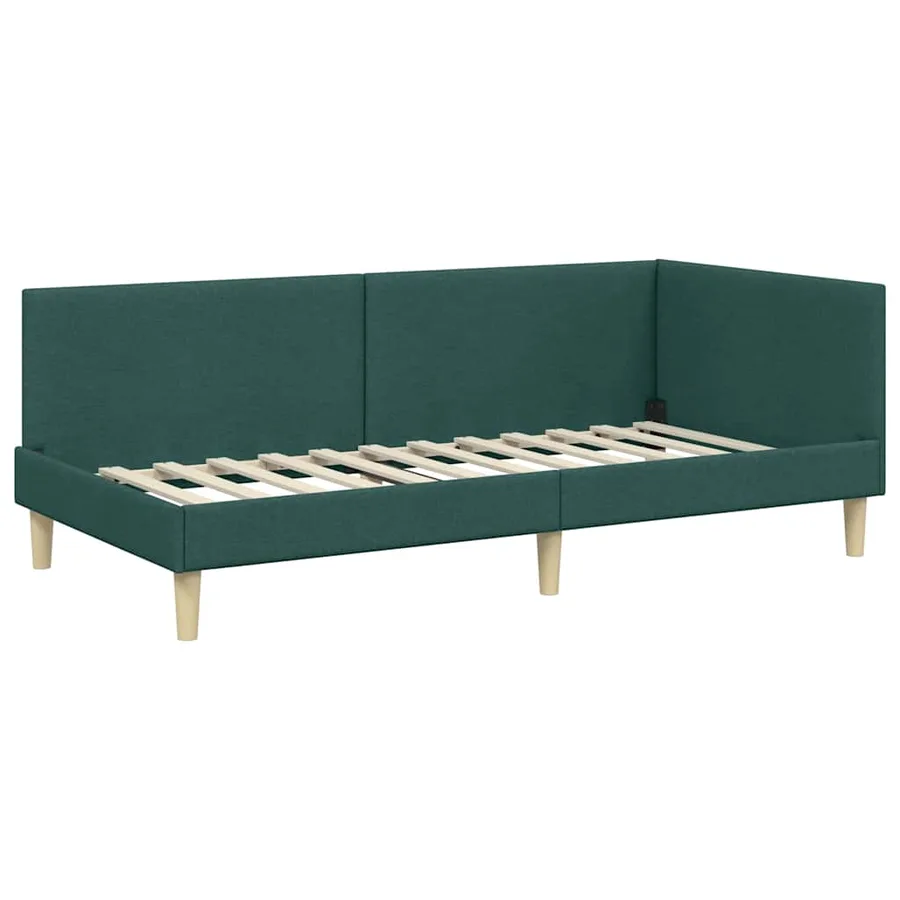 Cadre de lit d'angle avec tête de lit Vert foncé 80 cm x 200 cm - 4