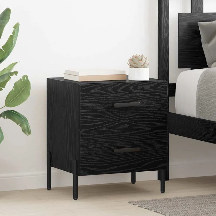 Cabinet de chevet 2 pcs Chêne noir 40 x 35 x 47,5 cm