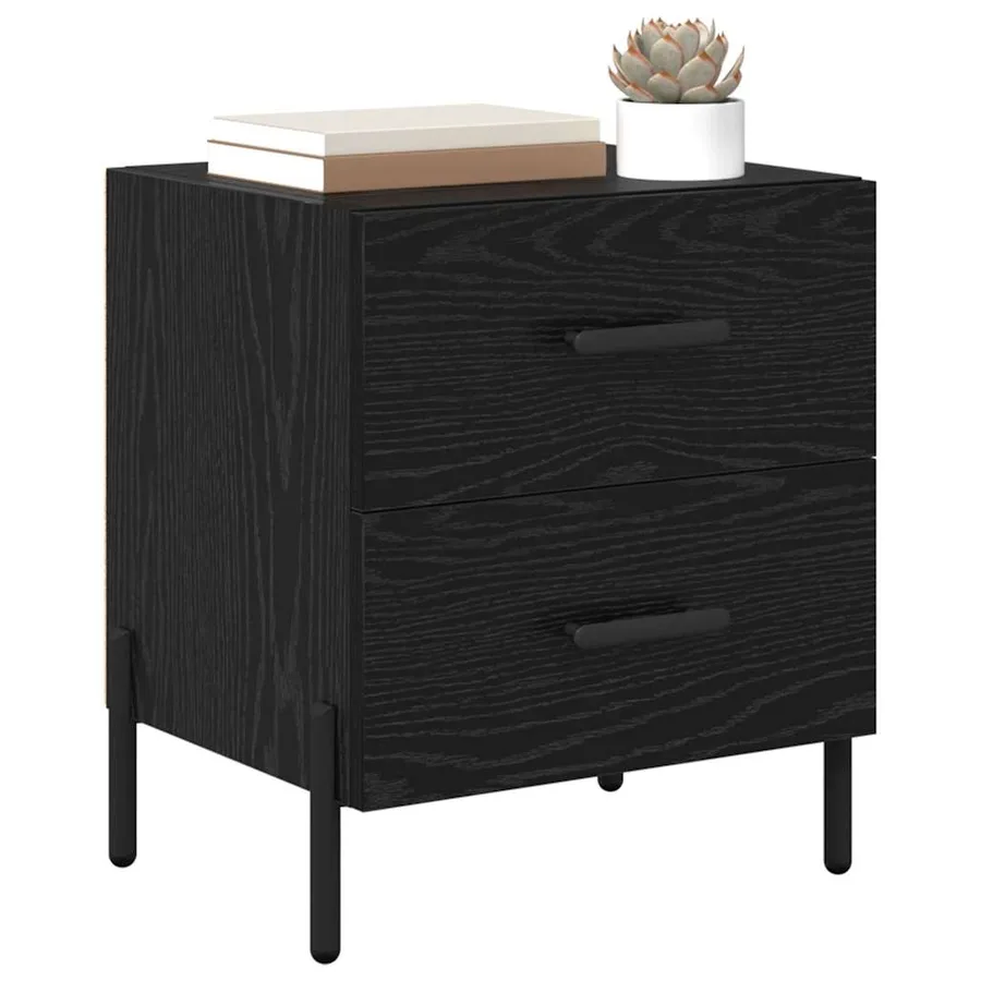 Cabinet de chevet 2 pcs Chêne noir 40 x 35 x 47,5 cm - 3