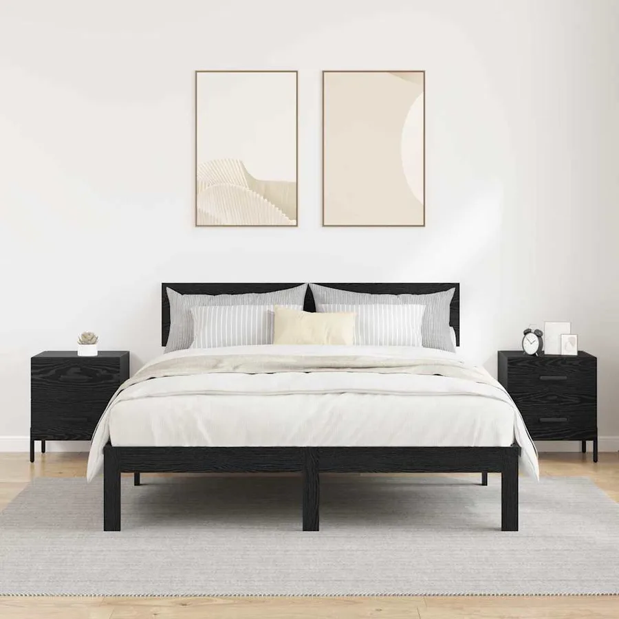 Cabinet de chevet 2 pcs Chêne noir 40 x 35 x 47,5 cm - 4