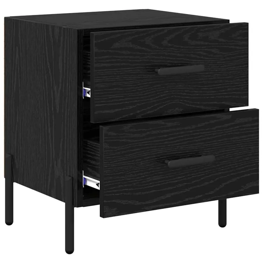 Cabinet de chevet 2 pcs Chêne noir 40 x 35 x 47,5 cm - 5