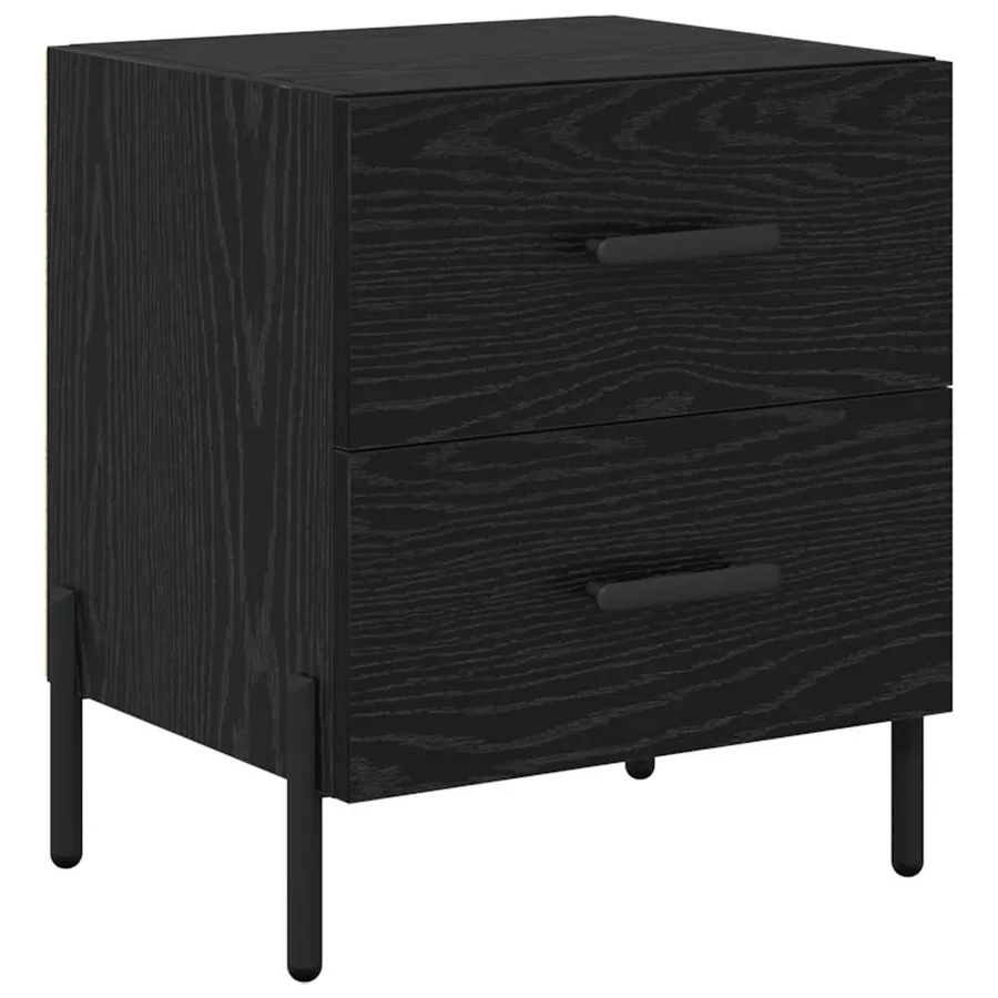 Cabinet de chevet 2 pcs Chêne noir 40 x 35 x 47,5 cm - 6