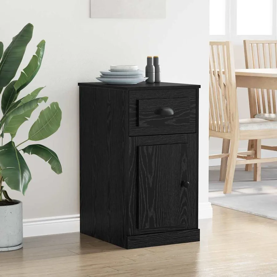 Meuble d'appoint Chêne noir 40 x 50 x 75 cm Bois d'ingénierie - 4