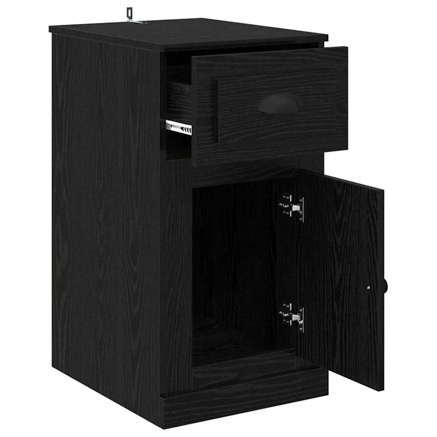 Meuble d'appoint Chêne noir 40 x 50 x 75 cm Bois d'ingénierie - 5