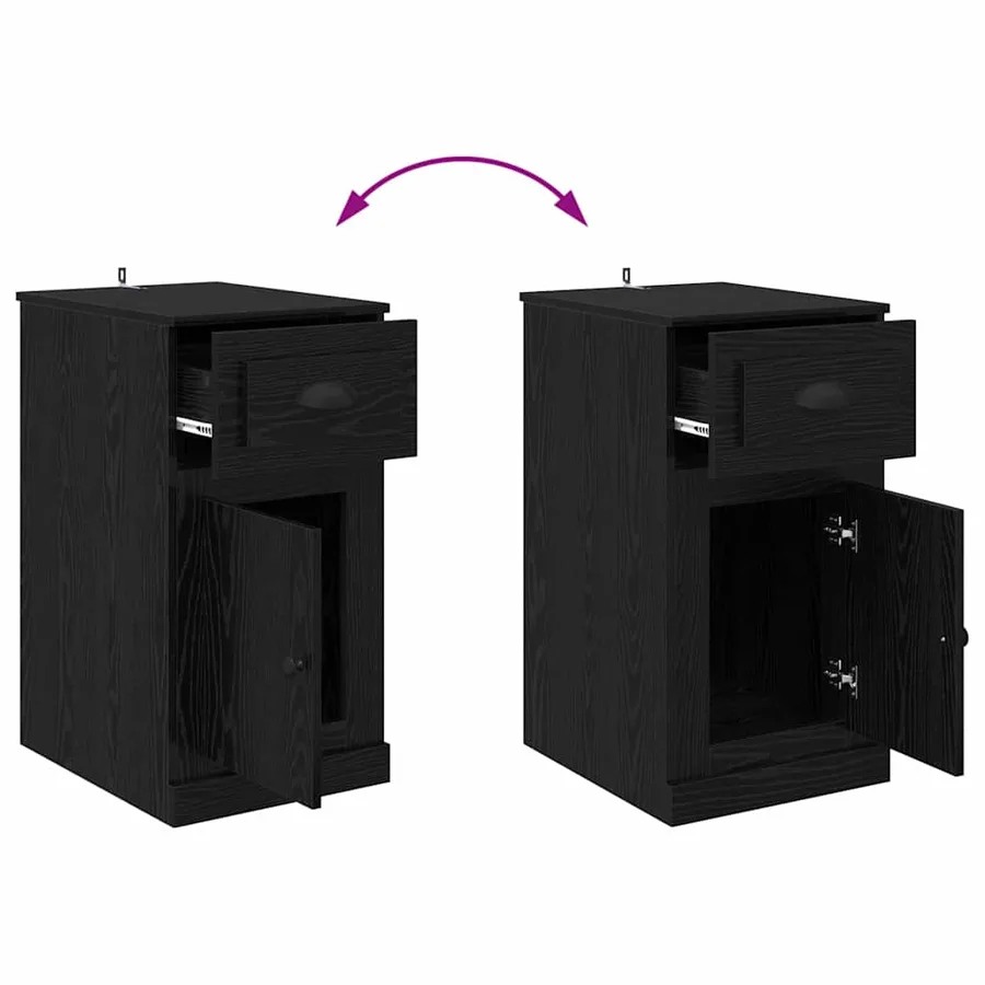 Meuble d'appoint Chêne noir 40 x 50 x 75 cm Bois d'ingénierie - 8