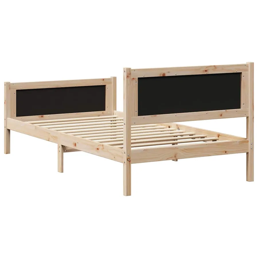Cadre de lit Marron et noir 100 x 200 cm Bois massif en pin - 7