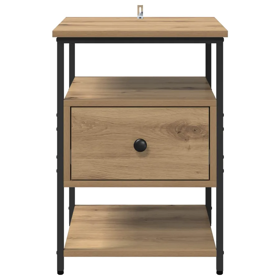 Cabinet de chevet 2 pc Chêne artisanal 40 x 42 x 56 cm - 7