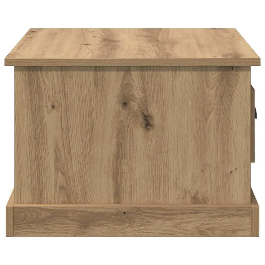 Table basse Chêne artisanal 50 x 50 x 35 cm Bois d'ingénierie - 7