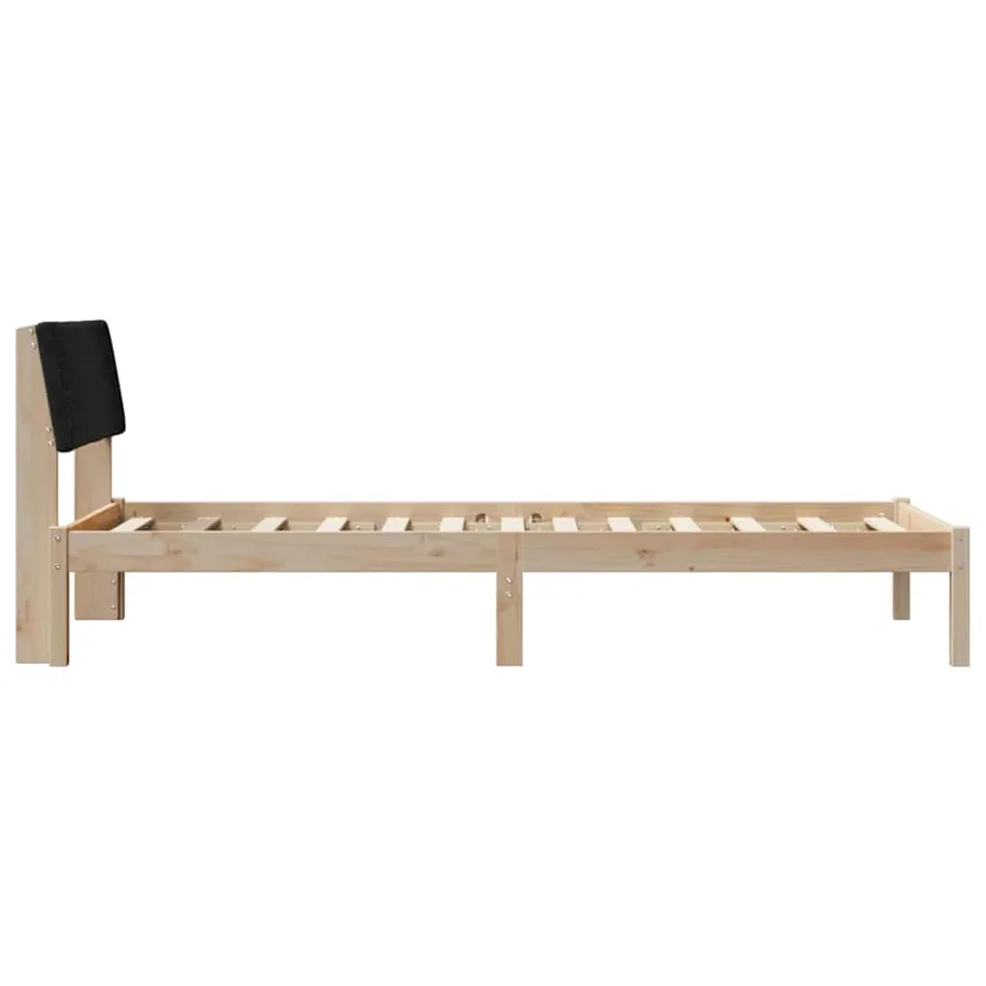 Cadre de lit Marron et noir 100 x 200 cm Bois massif en pin - 6