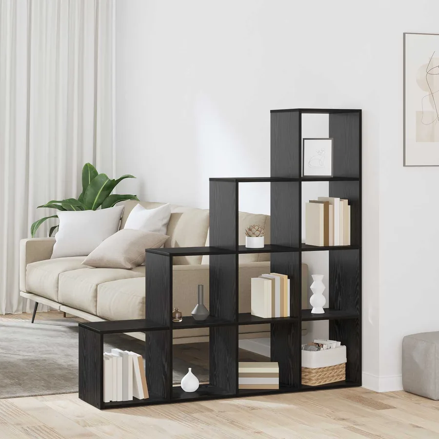 Cloison Bibliothèque Chêne noir 131,5 x 29 x 131,5 cm