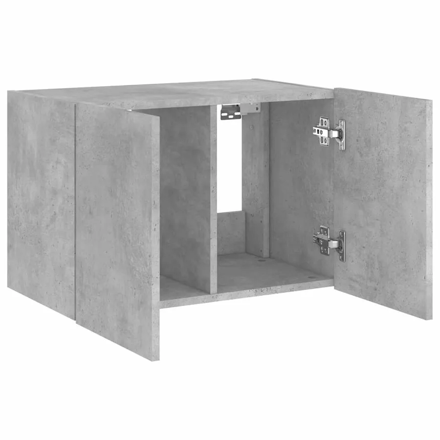 Meuble TV mural avec lumières LED gris béton 60x35x41 cm - 7