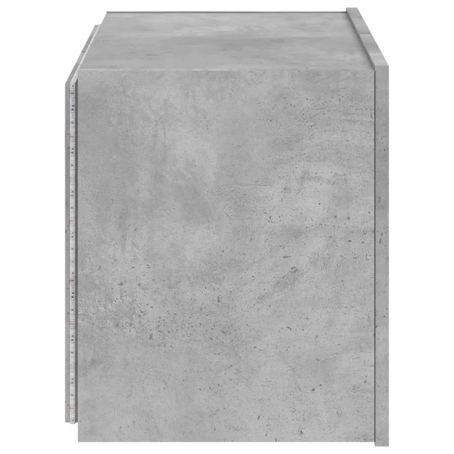 Meuble TV mural avec lumières LED gris béton 60x35x41 cm - 9