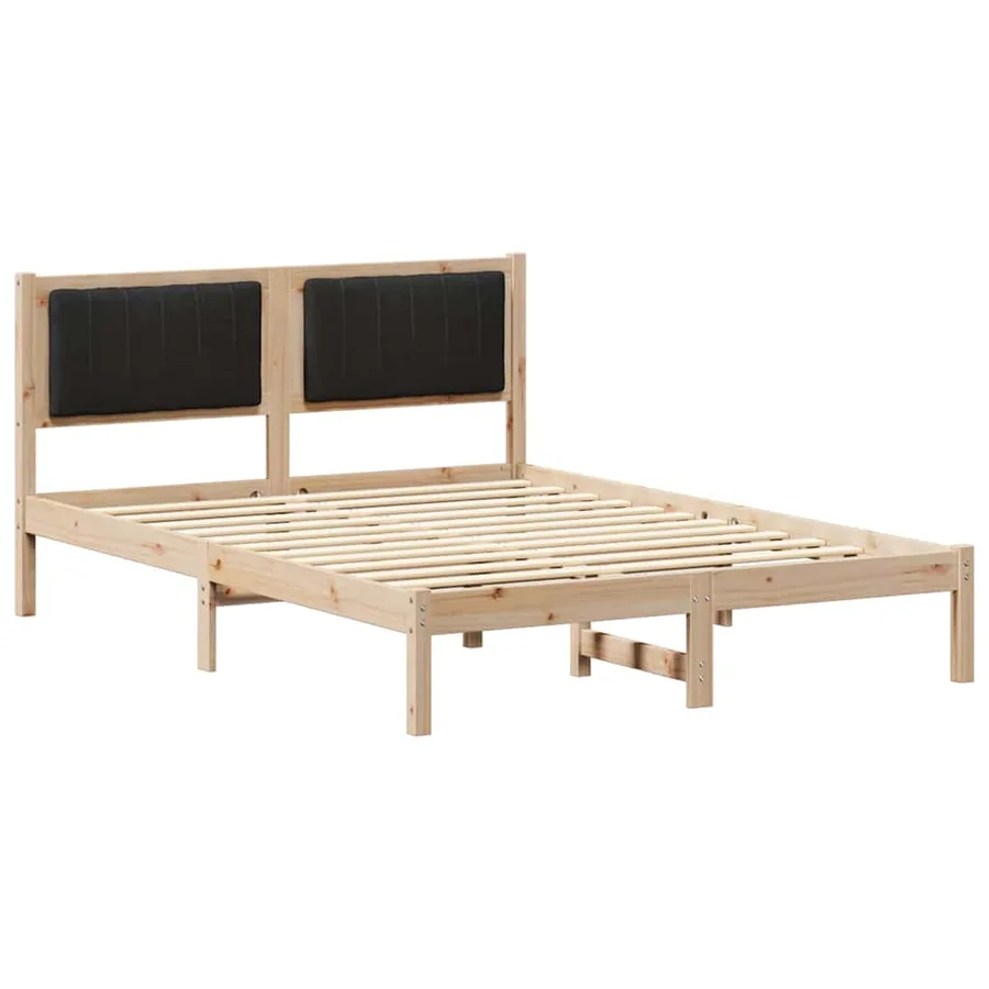 Cadre de lit avec tête de lit rembourrée Noir 135 x 190 cm - 2