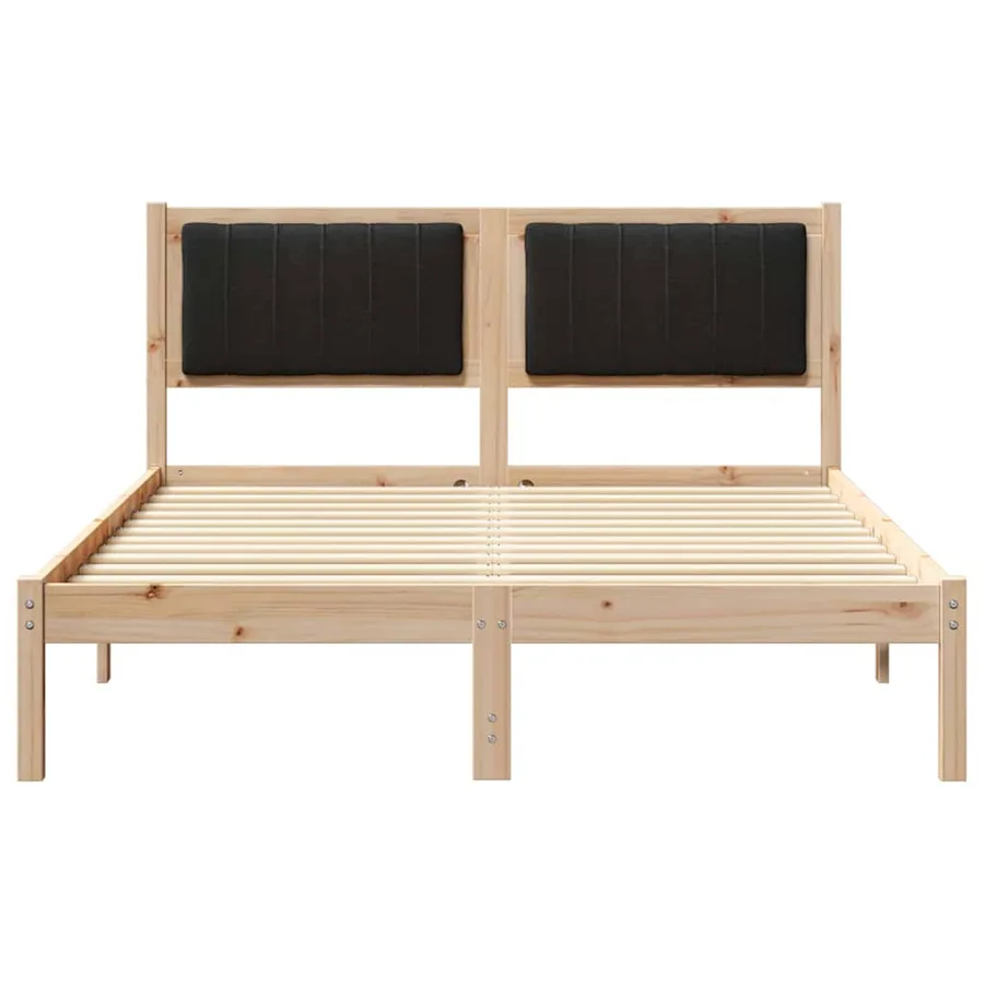 Cadre de lit avec tête de lit rembourrée Noir 135 x 190 cm - 5